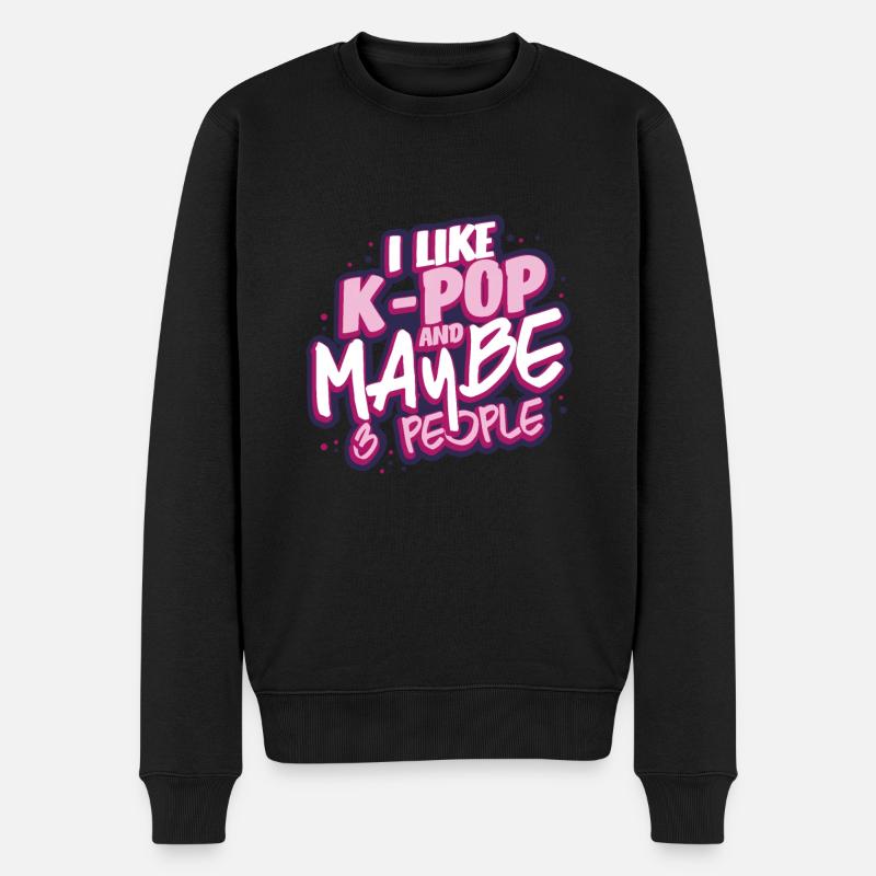 K-Pop Musik - Männer Premium Bio Pullover - Schwarz