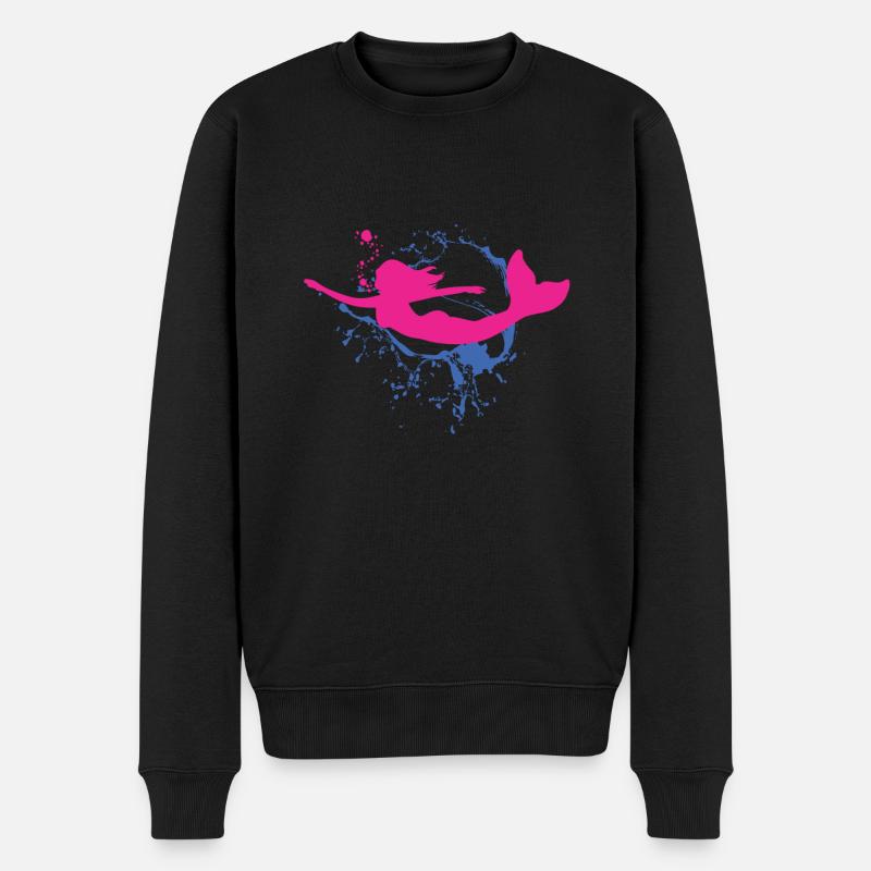 Meerjungfrau - Männer Premium Bio Pullover - Schwarz