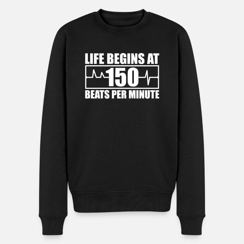 Hardstyle 150 BPM - Männer Premium Bio Pullover - Schwarz