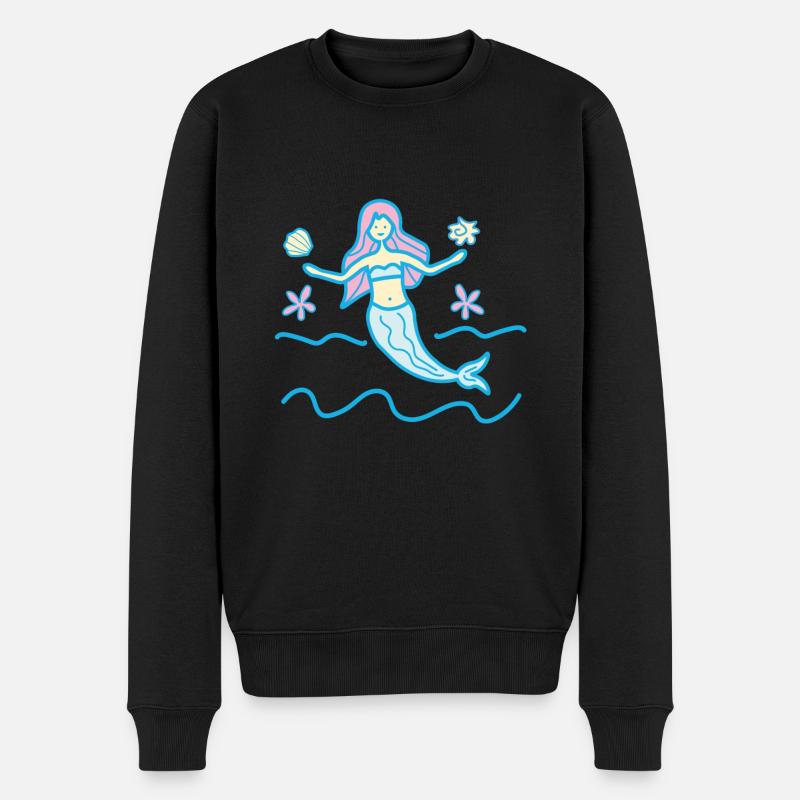 Mermaid - Männer Premium Bio Pullover - Schwarz