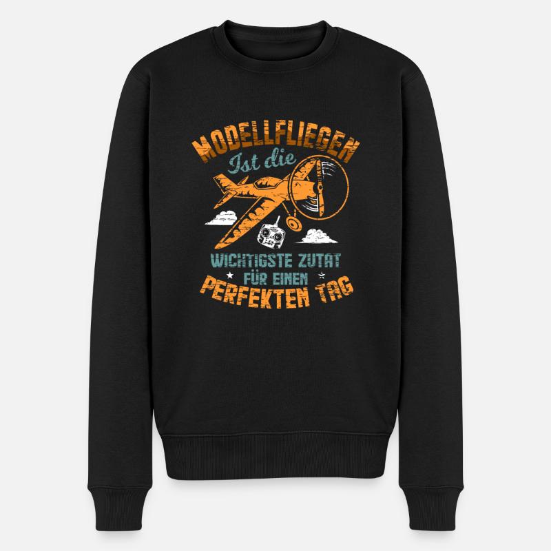 Modellfliegen - Männer Premium Bio Pullover - Schwarz