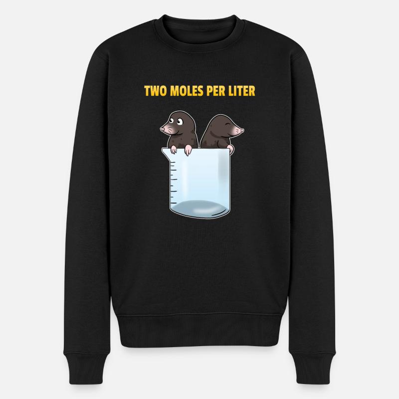 Two Moles Per Liter Maulwurf Science Wissenschaft - Männer Premium Bio Pullover - Schwarz