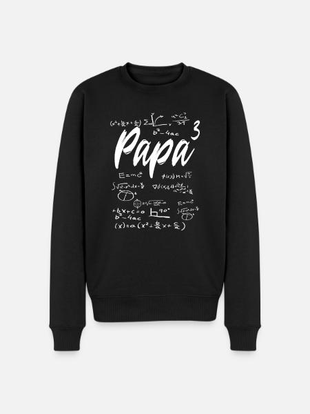 Father-to-be Father of Three Dad 3 Kids Math - Men's Premium Organic Jumper - black