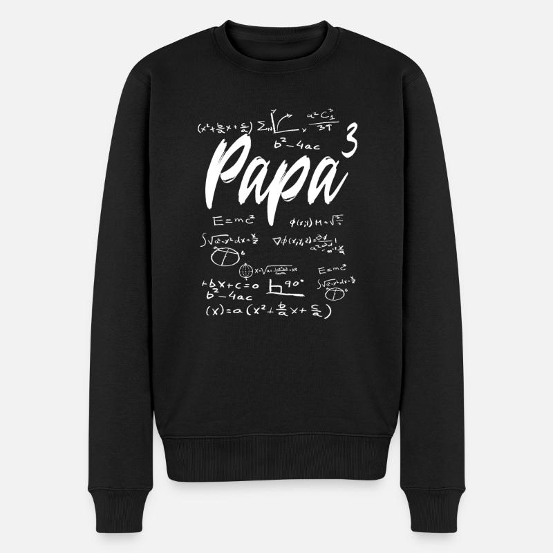 devenir père triple papa 3 enfants Mathématiques - Pull Premium bio Homme - noir
