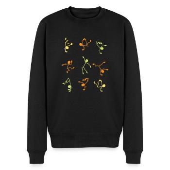 Breakdance - Männer Premium Bio Pullover - Schwarz - Vorne - Nico (187cm)