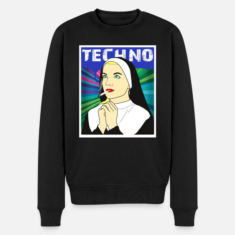 Techno Nonne - Pull Premium bio Homme - noir