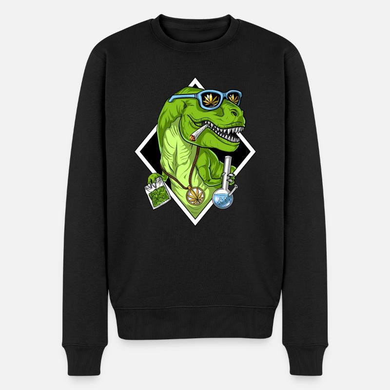 T Rex Dinosaur Weed - Pull Premium bio Homme - noir
