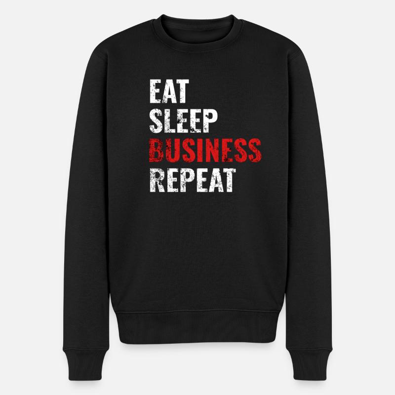 Business - Männer Premium Bio Pullover - Schwarz