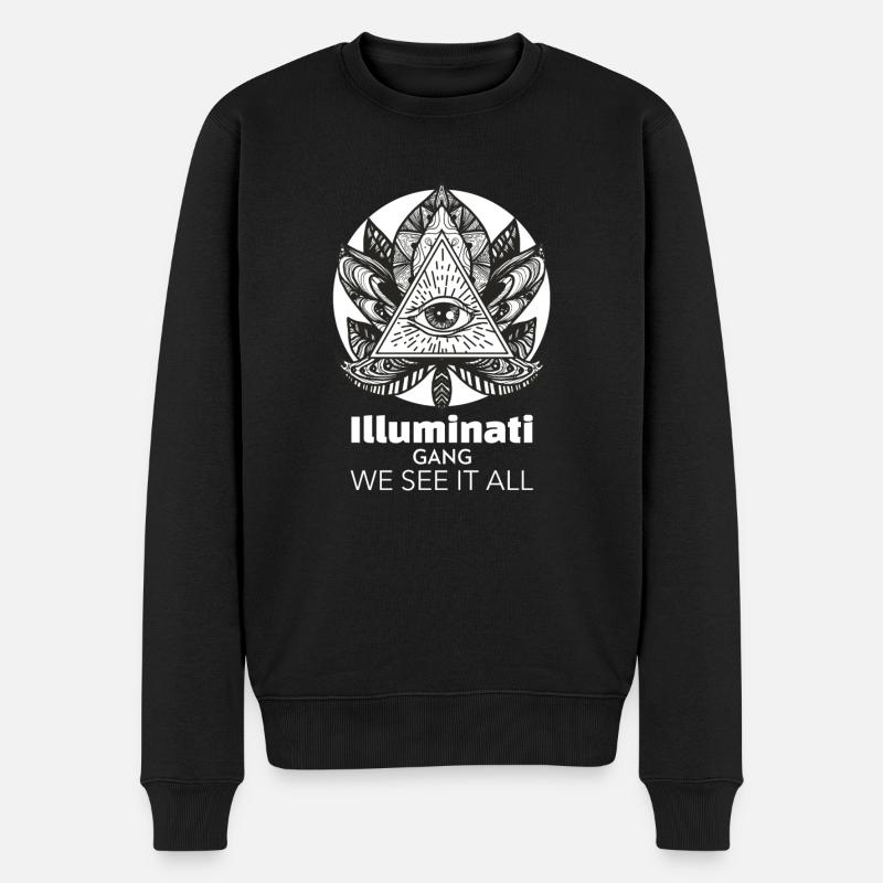 ILLUMINATI GANG - Männer Premium Bio Pullover - Schwarz