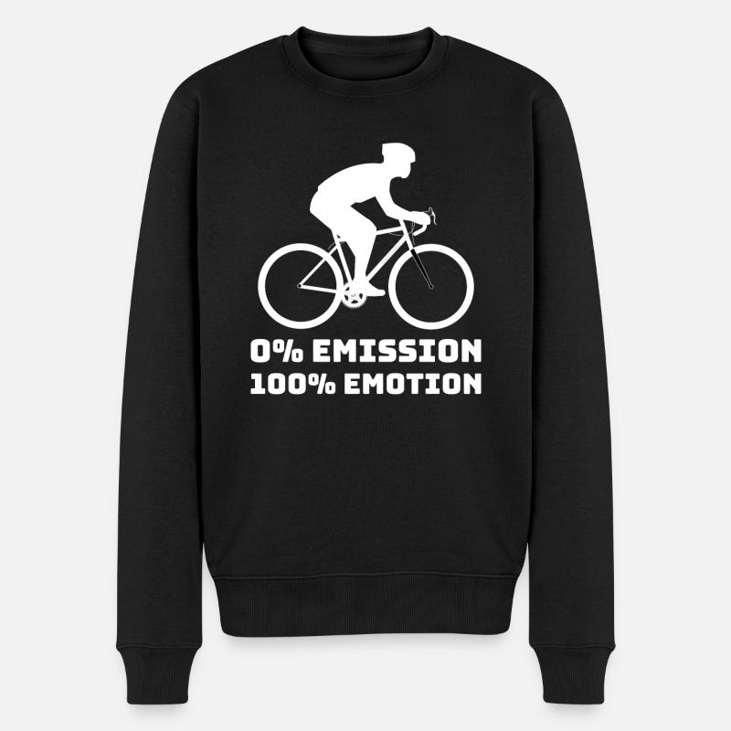 0% emission 100% emotion Fahrrad CO2 Klimastreik - Männer Premium Bio Pullover - Schwarz