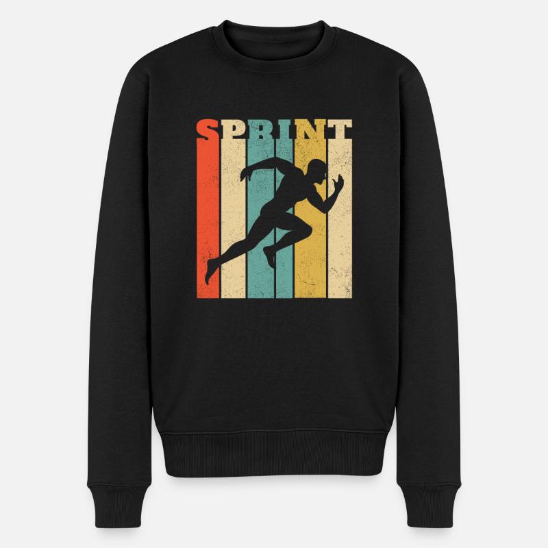 Conception de sprint rétro pour un sprinter - SPRINT - Pull Premium bio Homme - noir