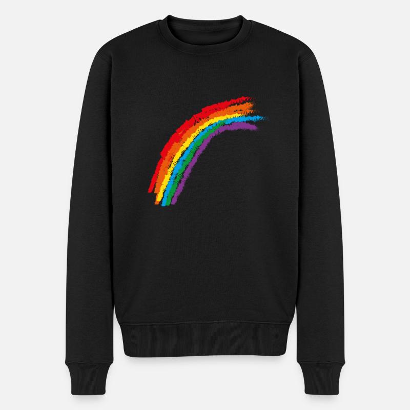 Regenbogen shirt & maske mit regenbogen motiv - Männer Premium Bio Pullover - Schwarz