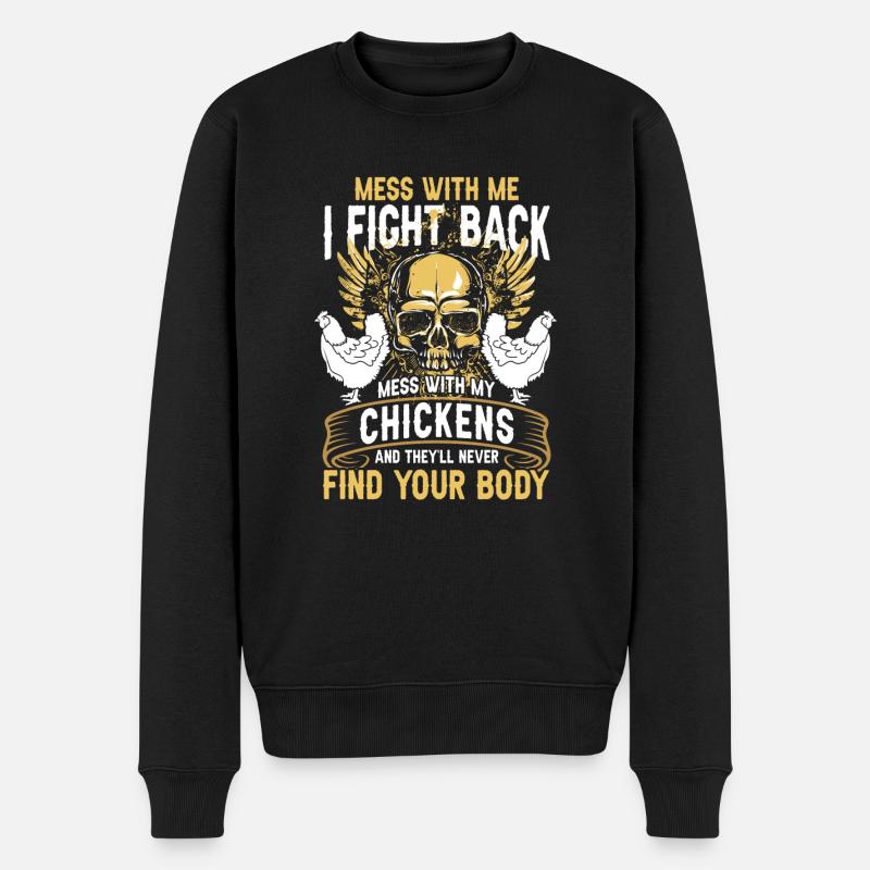 Joue avec mes poulets - Pull Premium bio Homme - noir