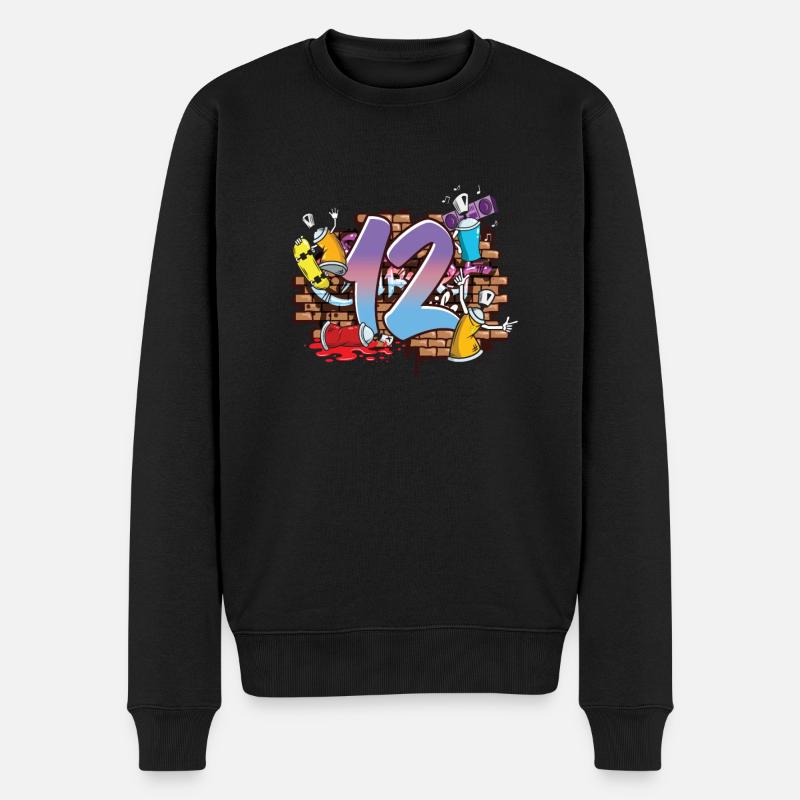 Hiphop Dancer Graffiti Artist Typography 12th - Pull Premium bio Homme - noir