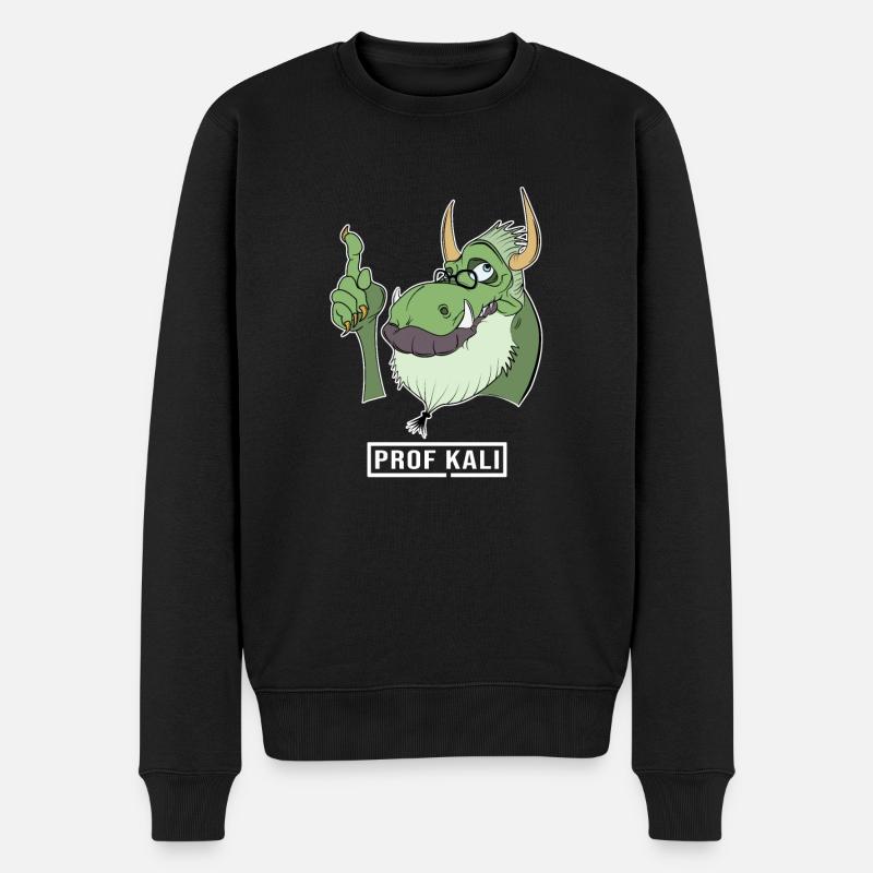 Kali Linux Computer Administrator Tux Drachen Kopf - Männer Premium Bio Pullover - Schwarz