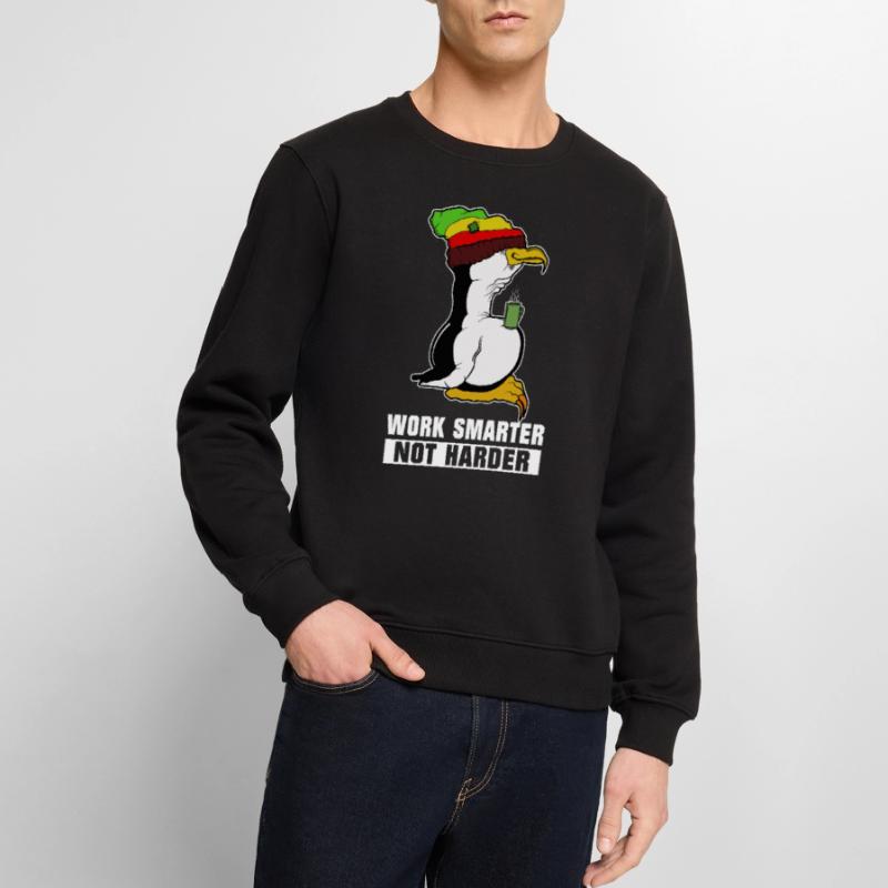 Linux Pinguin Kaffeepause Rasta Informatik PC Nerd Männer Premium Bio Pullover