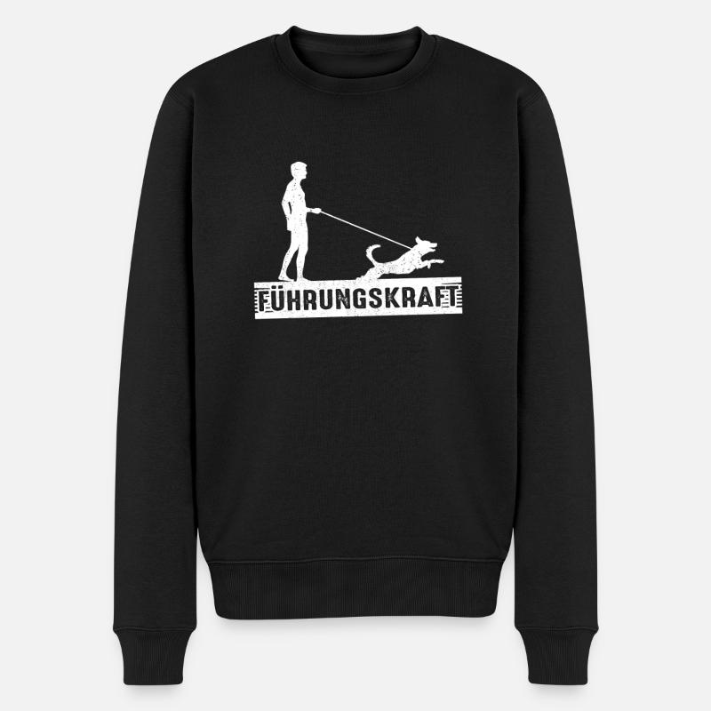 Führungskraft Hunde Hund - Männer Premium Bio Pullover - Schwarz