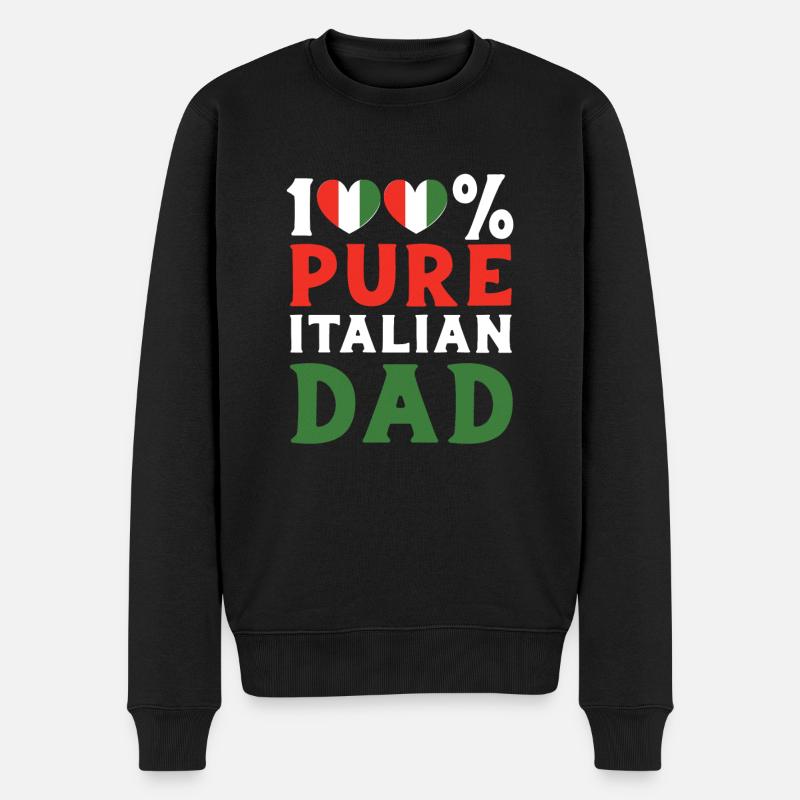 Italien Papa Italiener - Männer Premium Bio Pullover - Schwarz