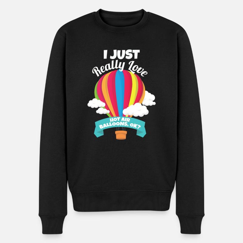 Hot Air Balloons - Männer Premium Bio Pullover - Schwarz