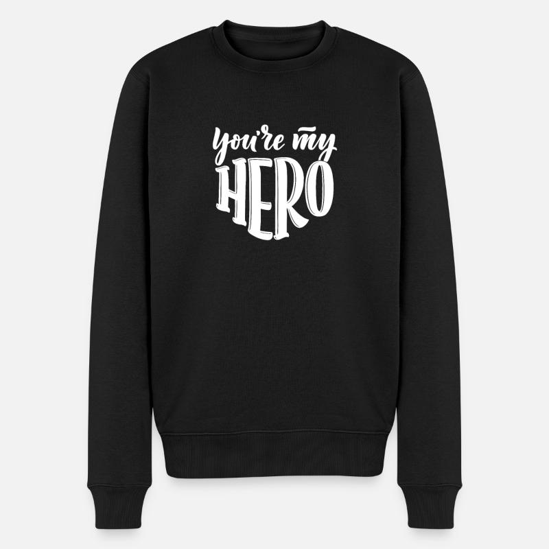 VOUS ÊTES MON HÉROS - Pull Premium bio Homme - noir