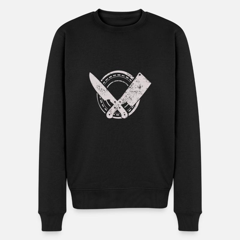 Metzger Werkzeug - Männer Premium Bio Pullover - Schwarz