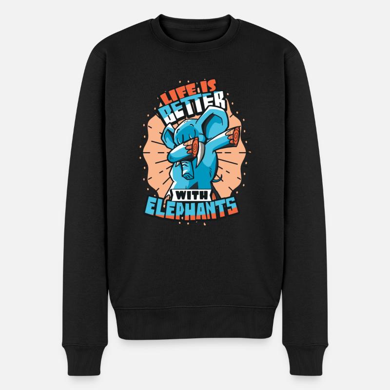 Éléphant - Pull Premium bio Homme - noir