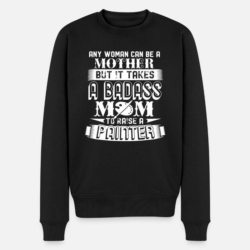 Maler Maler Mama - Männer Premium Bio Pullover - Schwarz