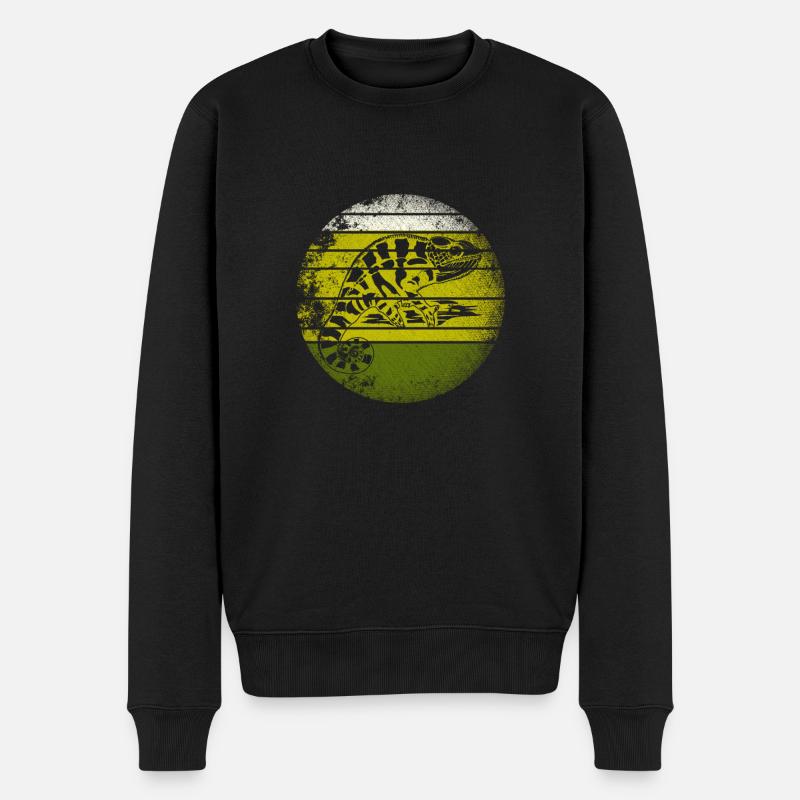 Chameleon Reptil - Männer Premium Bio Pullover - Schwarz