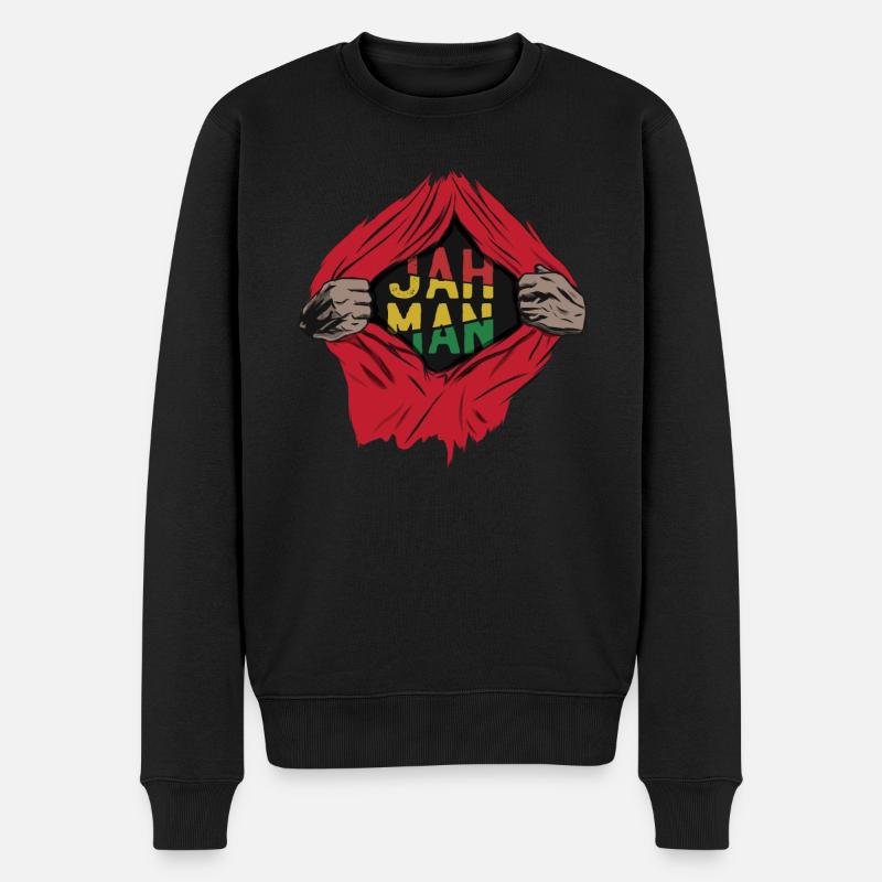 Reggae Dread Rasta Jamaika - Männer Premium Bio Pullover - Schwarz