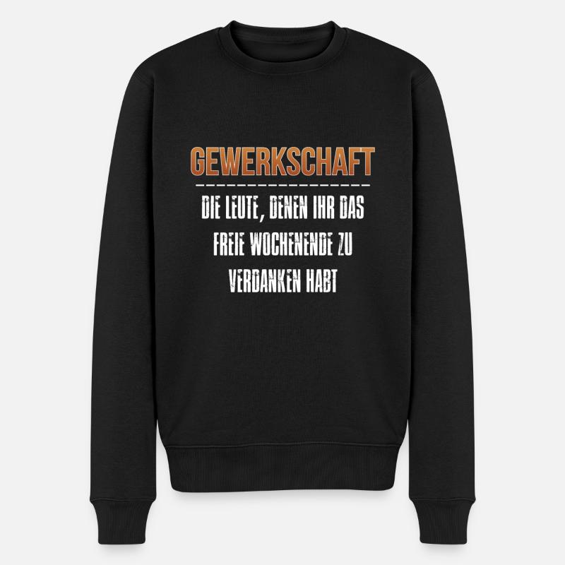 GEWERKSCHAFT - Männer Premium Bio Pullover - Schwarz