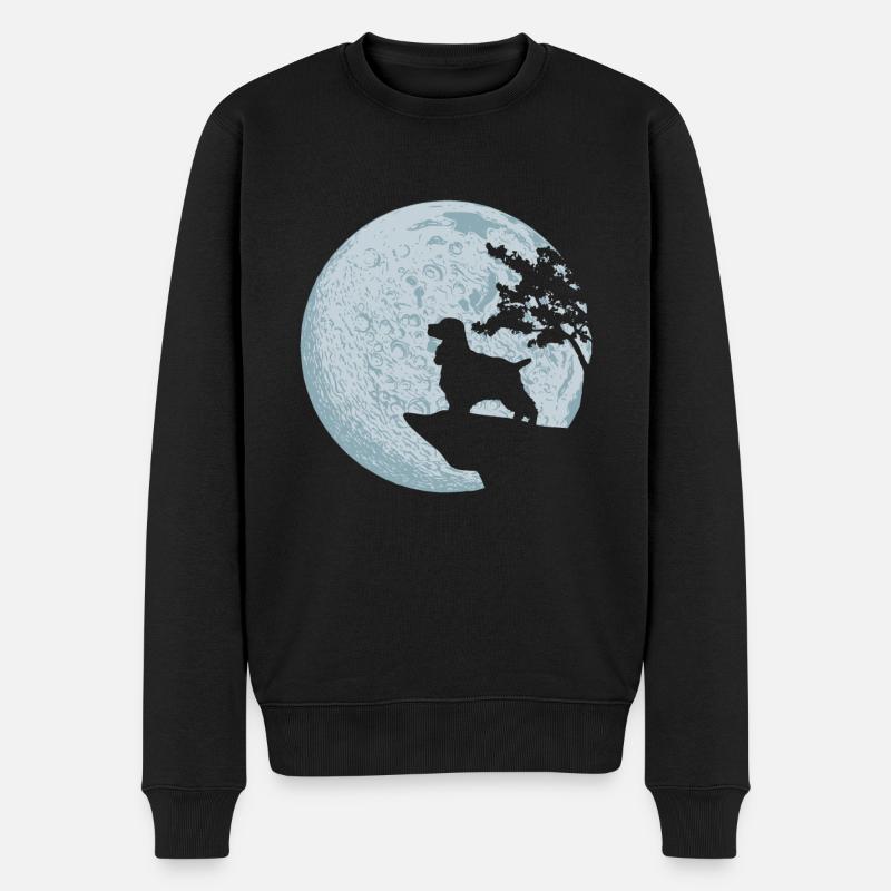Cocker Spaniel chien de pleine lune amour nature cadeau - Pull Premium bio Homme - noir