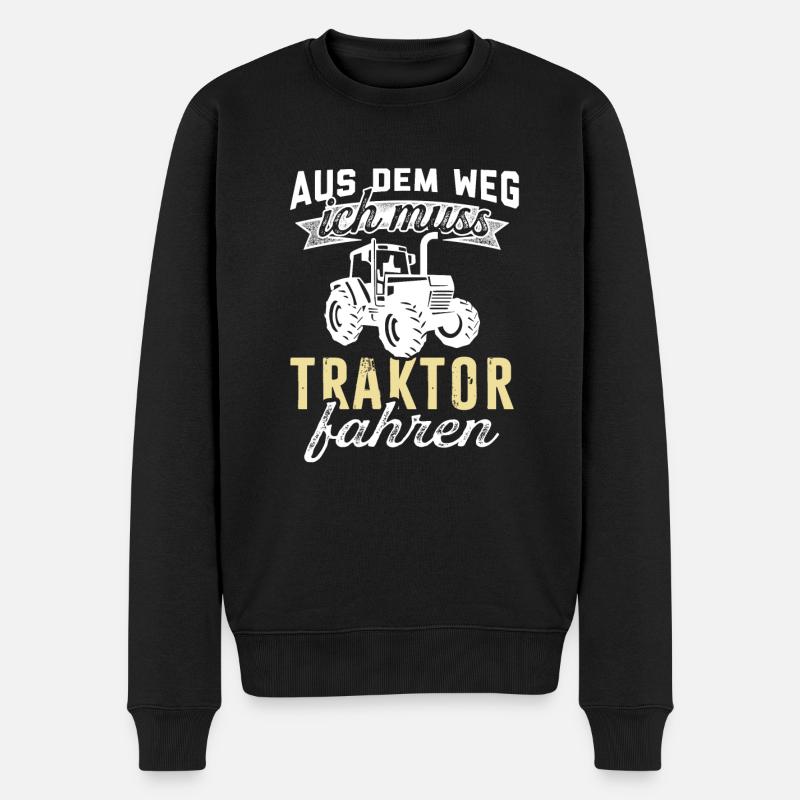 Aus Dem Weg Traktor Fahren Traktoren - Männer Premium Bio Pullover - Schwarz