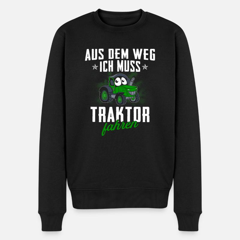 Traktor Fahren Traktoren - Männer Premium Bio Pullover - Schwarz