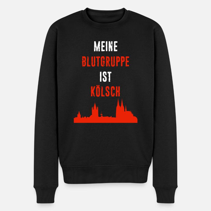 MEINE BLUTGRUPPE IST KÖLSCH - Männer Premium Bio Pullover - Schwarz