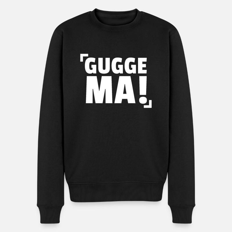 GUGGE MA! KUCK MAL, SÄCHSISCH - Männer Premium Bio Pullover - Schwarz