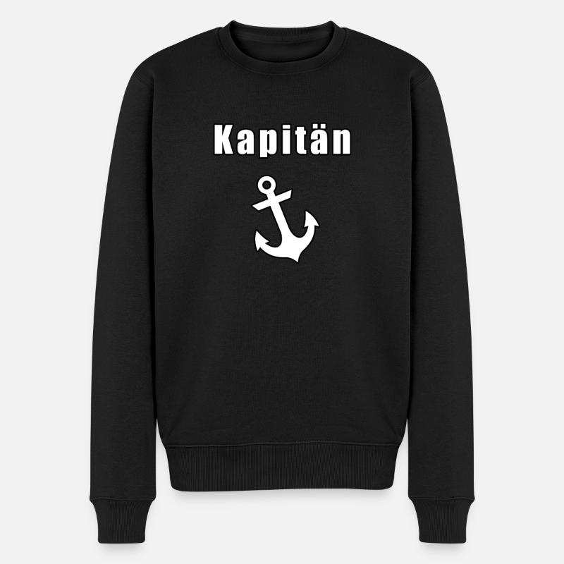 Kapitän - Männer Premium Bio Pullover - Schwarz