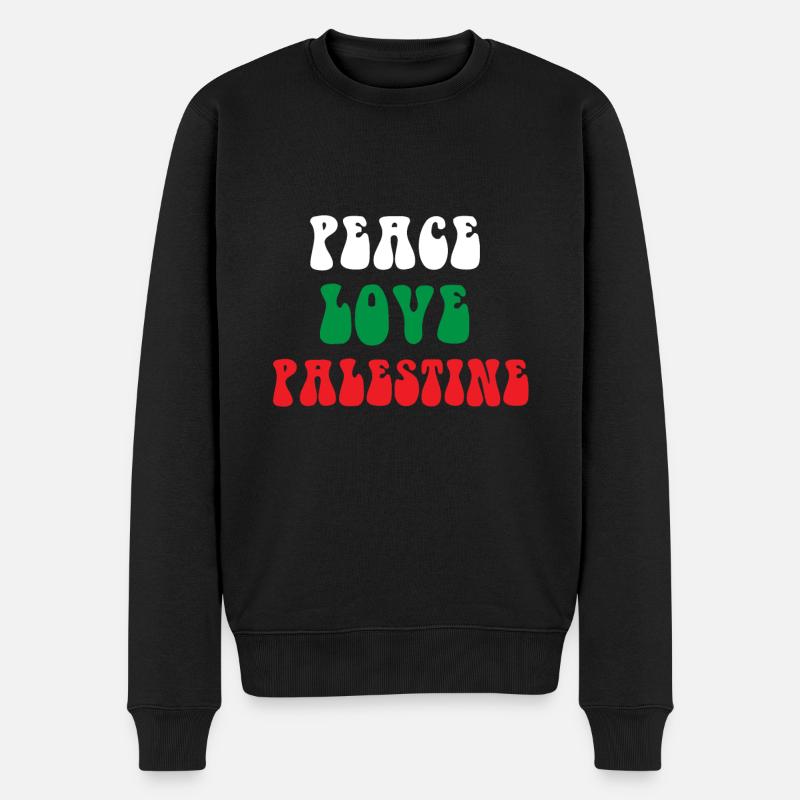 Peace Love Palestine - Pull Premium bio Homme - noir