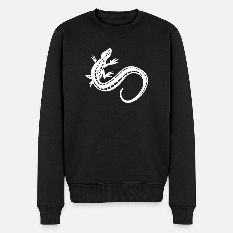 Echse - Männer Premium Bio Pullover - Schwarz