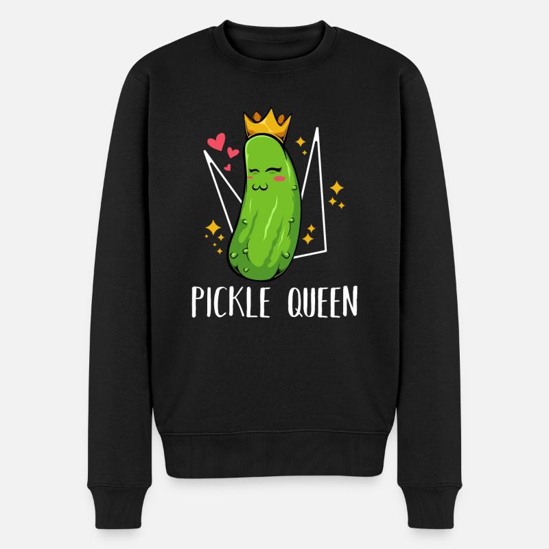 Pickle - Pickle Queen - Kawaii Concombre Vegan - Pull Premium bio Homme - noir