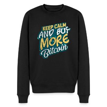 Bitcoin - Männer Premium Bio Pullover - Schwarz - Vorne - Nico (187cm)