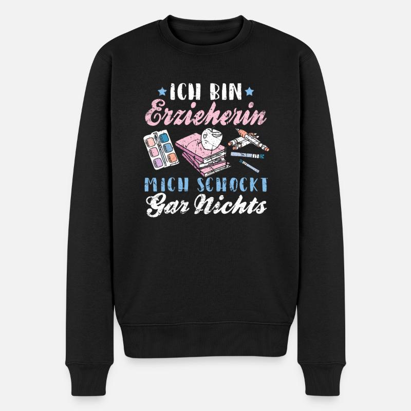 Lustiges Erzieherin Kinder Kindergarten Geschenk - Männer Premium Bio Pullover - Schwarz
