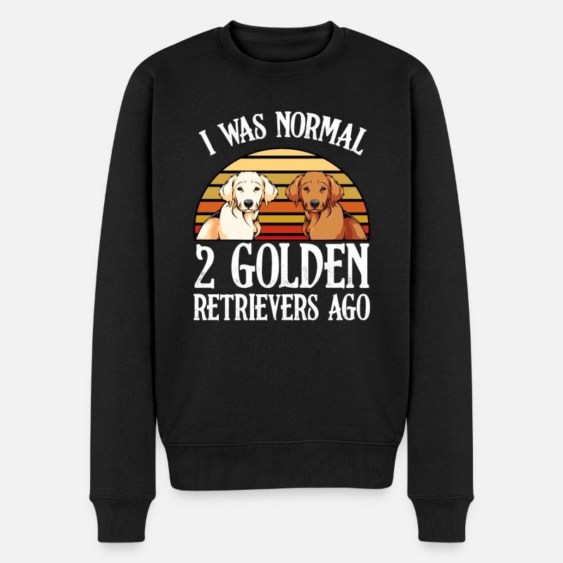 I Was Normal 2 Golden Retrievers Ago - Hundehalter - Männer Premium Bio Pullover - Schwarz