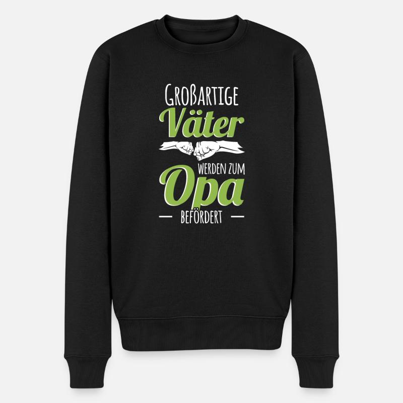 Lustig Vatertag Opa Vater Papa Spruch Opa Geschenk - Männer Premium Bio Pullover - Schwarz