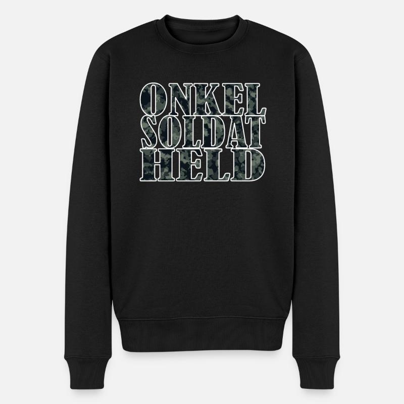 Onkel Soldat Held - Männer Premium Bio Pullover - Schwarz