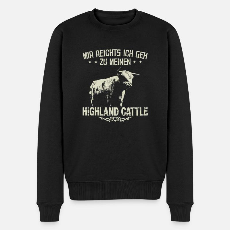 Hochlandrind Hochland Rind Highland Cattle Kuh - Männer Premium Bio Pullover - Schwarz