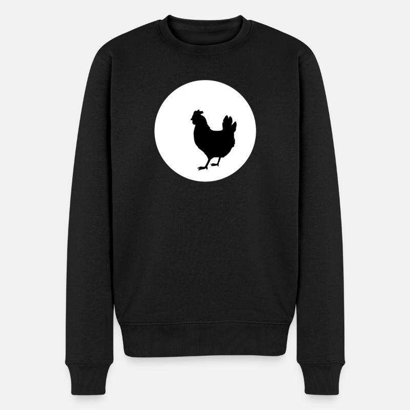 T-SHIRT Poulet et Lune - Pull Premium bio Homme - noir
