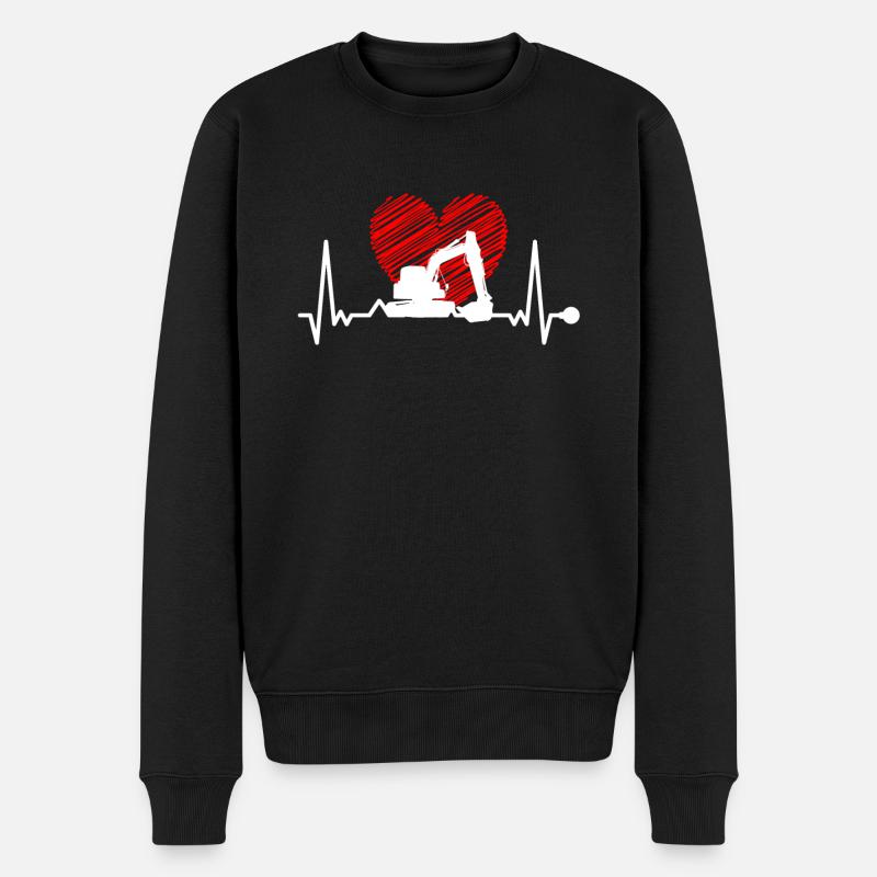 Excavatrice Heartbeat - Pull Premium bio Homme - noir