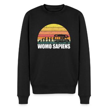 Womo Sapiens Wohnmobil Evolution Wohnwagen Camper - Männer Premium Bio Pullover - Schwarz - Vorne - Nico (187cm)