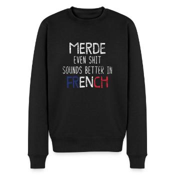 Frankreich Französisch - Männer Premium Bio Pullover - Schwarz - Vorne - Nico (187cm)