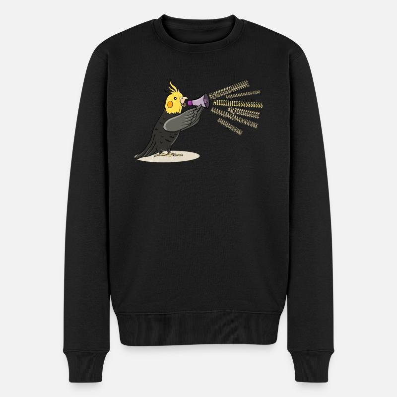 Oiseau calopsitte drôle - Pull Premium bio Homme - noir